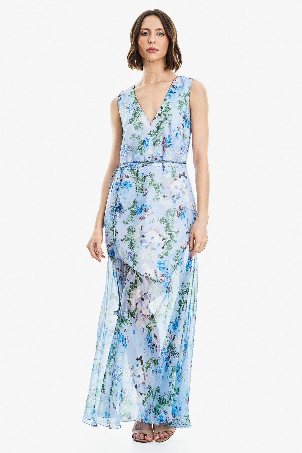 Vestido Longo com Recortes Sofia