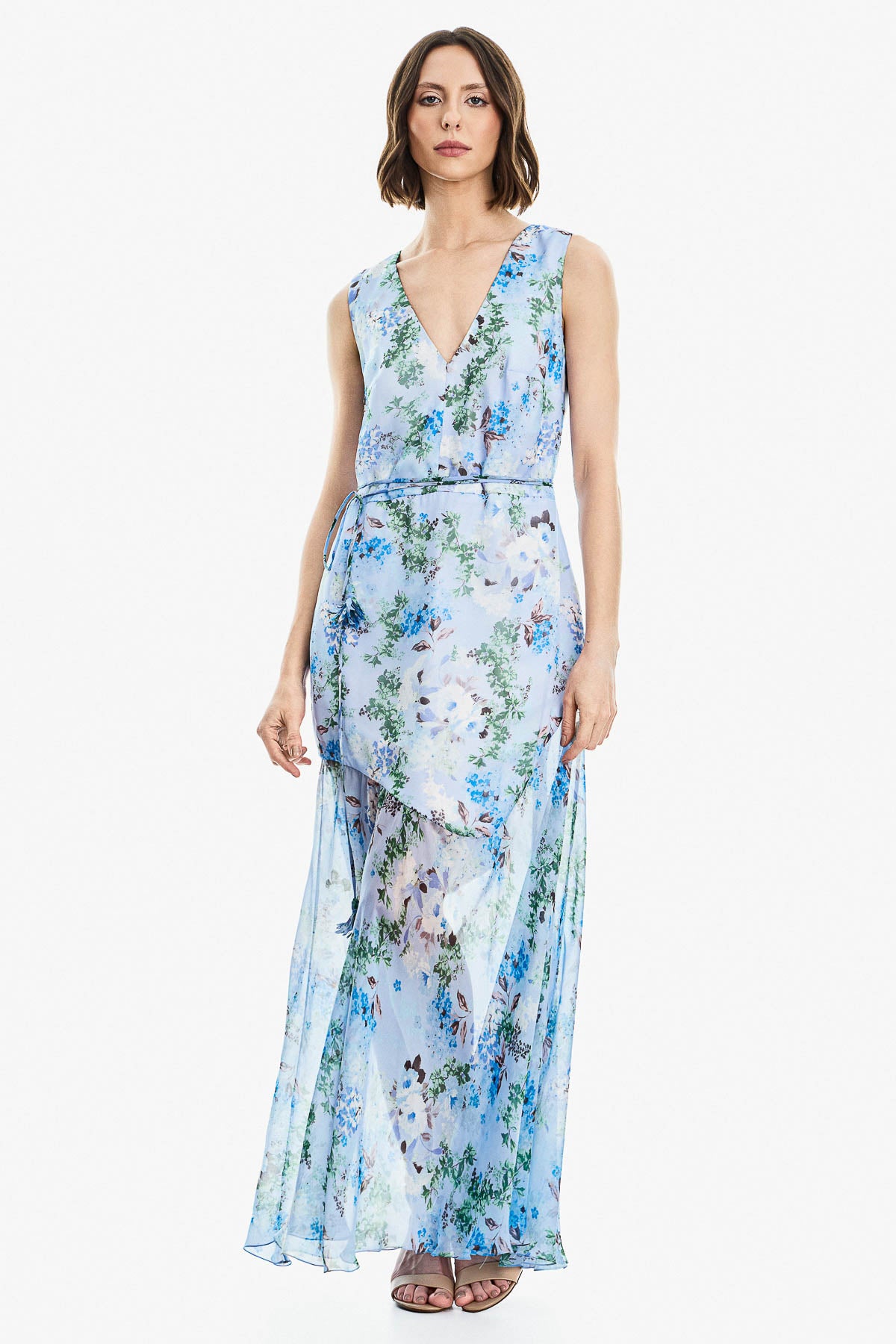 Vestido Longo com Recortes Sofia