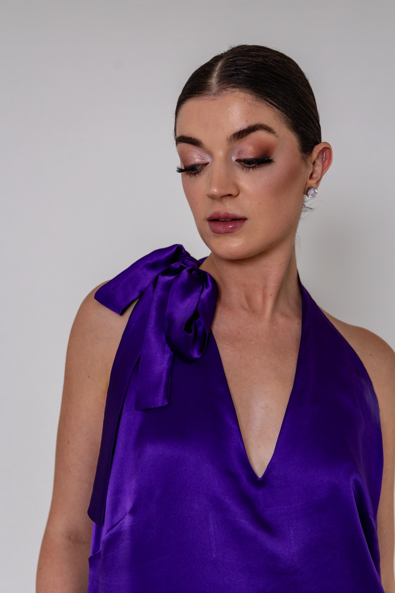 Blusa Decote V Sofia Dupla em Seda